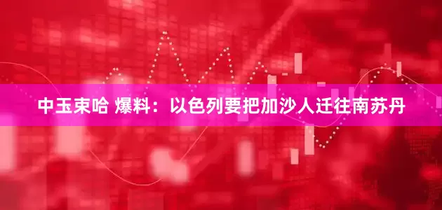 中玉束哈 爆料：以色列要把加沙人迁往南苏丹